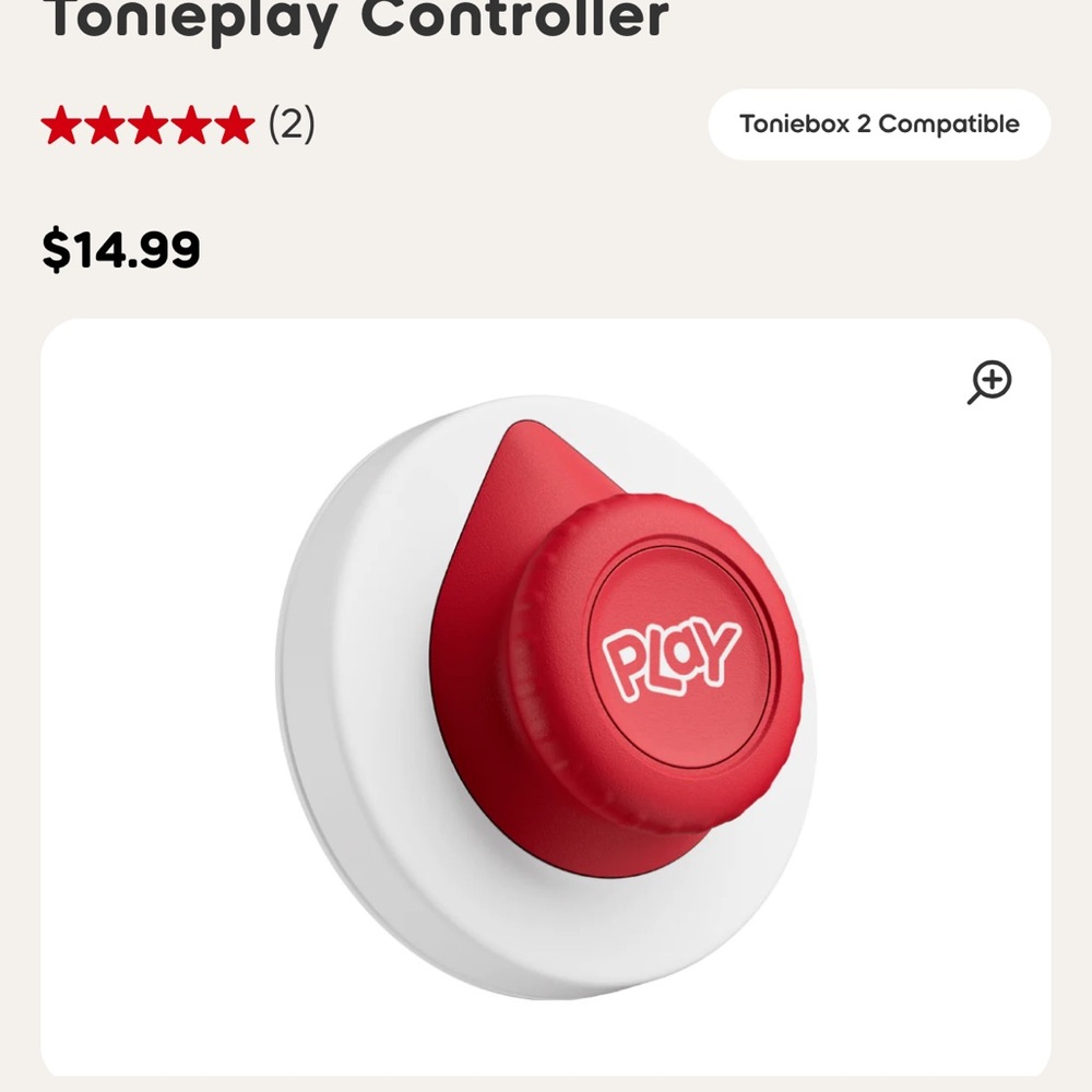 Tonieplay Play Button Controller - Red and White